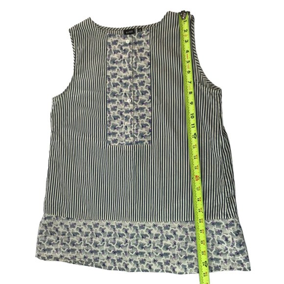 UNIQLO x SUNO.  Sleeveless Top Tank Top.  Buttons at Front. Round Neck.  Striped - Picture 10 of 15
